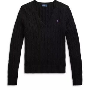 Ralph Lauren Black Knit Polo Sweater